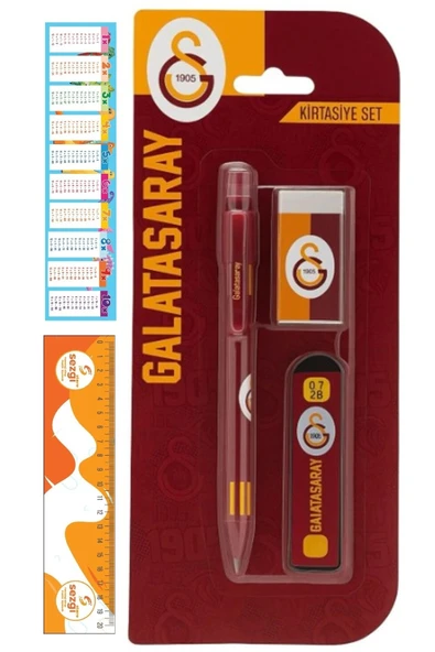 Galatasaray 3 Lü Kırtasiye Seti ve Sezgistore Ayraç-Cetvel ürün görseli 1
