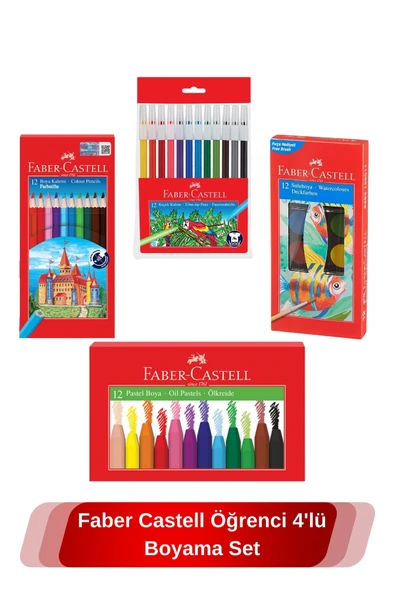 Faber Castell Öğrenci 4'lü Boyama Seti – 12 Renkli Boyalarla Yaratıcılığınızı Keşfedin