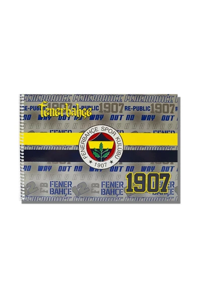 Fenerbahçe 17x24 15 Yaprak Karton Kapak Spiralli Resim Defteri 3 Adet - 3