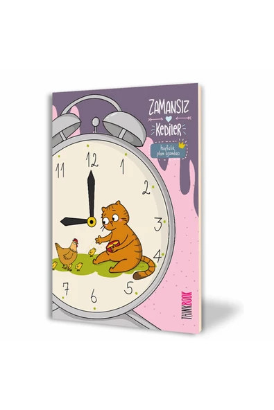 Thinkbook Zamansız Kedi Serisi - Çalar Saat Zamansız Ajanda 14x20 cm