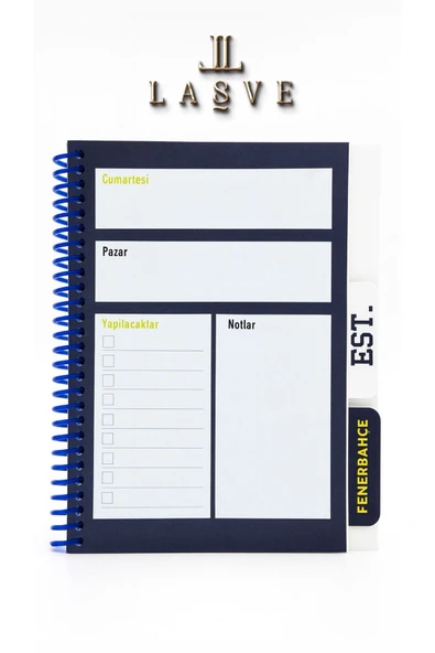 Fenerbahçe YENİ NESİL LİSANSLI FENERBAHCE SPİRALLİ PLANLAYICI BLOKNOT AYRACLI KARTON KAPAK YENİ SEZON - 4