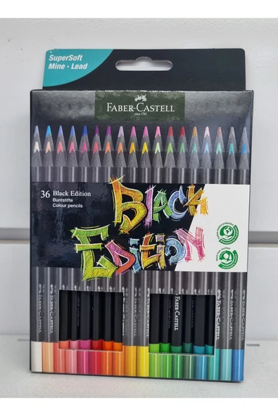 Faber Castell kuru boya Black Edition 36 renk ürün görseli 1