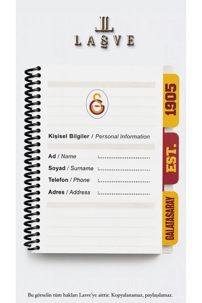 Galatasaray LİSANSLI YENİ SEZON SPİRALLİ PLANLAYICI BLOKNOT AYRACLI KARTON KAPAK - 2