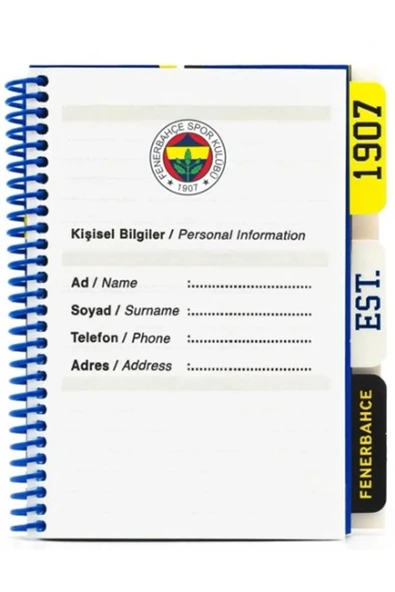 Fenerbahçe Lisanslı Spiralli Planlayıcı Bloknot Ayraçlı Karton Kapak ve 6'Lı Kırtasiye Seti+Sezgist - Resim 7