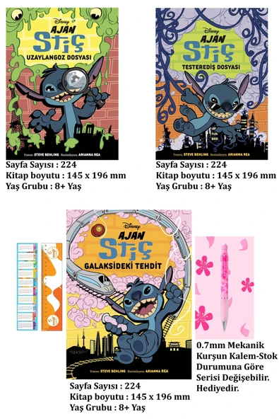 Beta Yayınları Disney Ajan Stiç - Testerediş Dosyası-Uzaylangoz Dosyası-Galaksideki Tehtdit ve 0.7mm Mekanik Kurşun ürün görseli 1