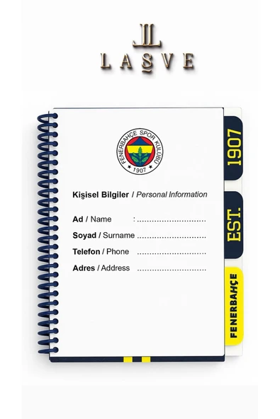 Fenerbahçe LİSANSLI SPİRALLİ PLANLAYICI BLOKNOT AYRACLI KARTON KAPAK FENERBAHCE YENİ SEZON - 2