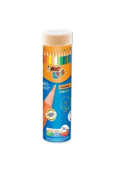 Bic Kids Evolution Metal Tüp 24+1 Renk Kuru Boya Kalemi