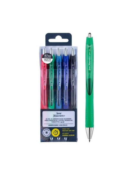 Serve Xberry 0,7mm Yuvarlak Uç 5 li Pet Jel Kalem ürün görseli 1