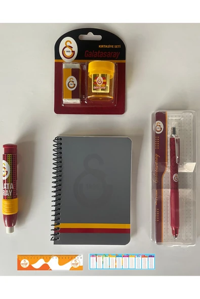 Galatasaray Lisanslı Versatil Kalem Metal Touch Uçlu 0,7 mm+Roket Silgi+Bloknot+Kırtasiye Seti 2'Li+Sezgistore A ürün görseli 1