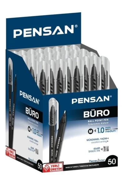 Pensan Büro Siyah Tükenmez Kalem Ince Uçlu 50li