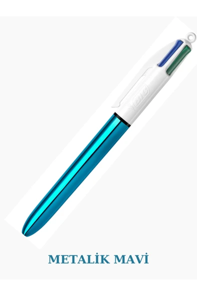 Bic BİC 4 RENK SHİNE METALİK GÖVDELİ TÜKENMEZ KALEM 1.0 mm MAVİ ürün görseli 1