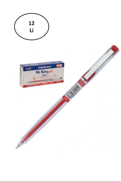 Pensan 6405 My-kıng Jel Metal Klips Kalem Kırmızı 0,5mm 12'li