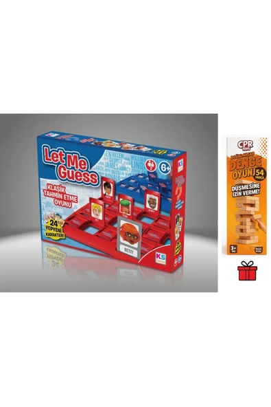 Ks Games Let Me Guess Bil Bakalım Kim Tahmin Eğlenceli Kutu Oyunu ve CPRToys Doğal Ahşap Denge Oyunu 54 Parça ürün görseli 1