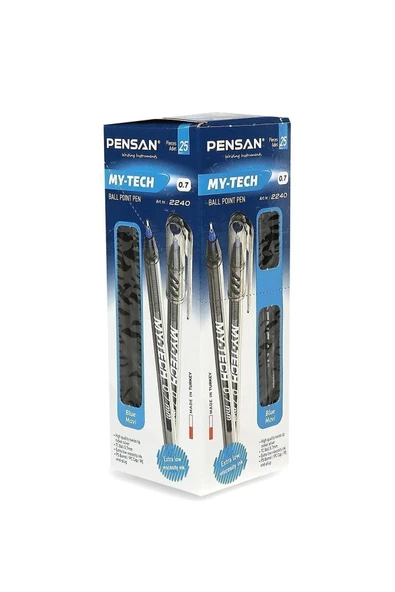 Pensan My-tech Tükenmez Kalem 1,0 Mm Mavi 25 Li (1 Paket 25 Adet)