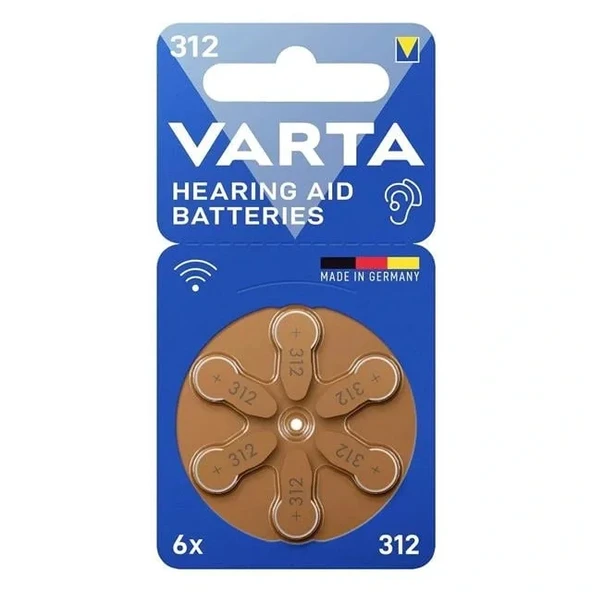 Varta 312 Numara Kulaklık İşitme Cihazı Pili (6'lı Paket)