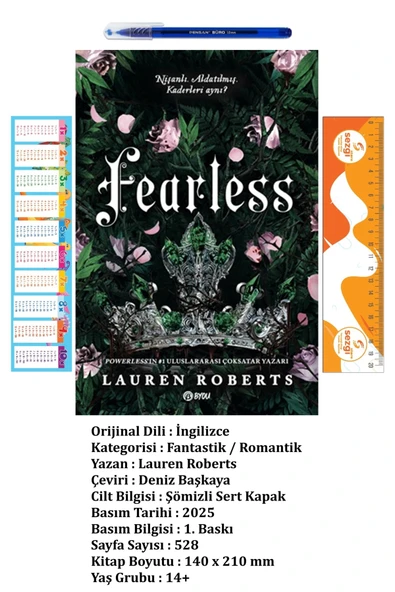 BETA byou Fearless (Ciltli) 14+ Yaş Lauren Roberts'ın Fantastik/Romantik Romanı+Sezgistore Ayraç+Kalem