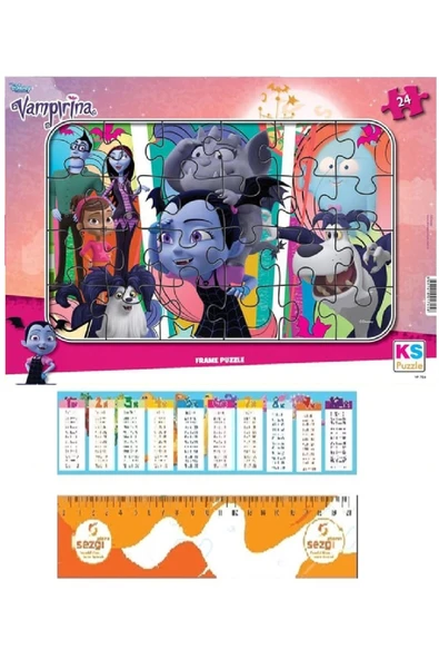 Ks Games Vampirina Frame Puzzle/Yapboz 24 Parça 3+ Yaş ve Sezgi Store Cetvel