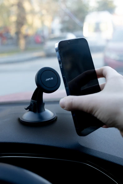 Jopus Araç Içi Cam ve Göğüs Telefon Tutucu Mıknatıslı, Vakumlu Vantuzlu Telefon Tutucu JO-AT107 Uptight - 6