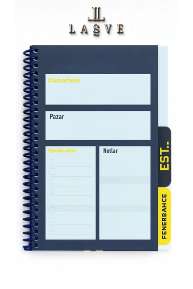 Fenerbahçe LİSANSLI SPİRALLİ PLANLAYICI BLOKNOT AYRACLI KARTON KAPAK FENERBAHCE YENİ SEZON - 5