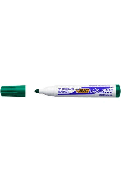 Bic Velleda 1701 Eco Yuvarlak Uç Beyaz Tahta Kalemi Yeşil (12 Li Kutu) 904940 - Resim 3