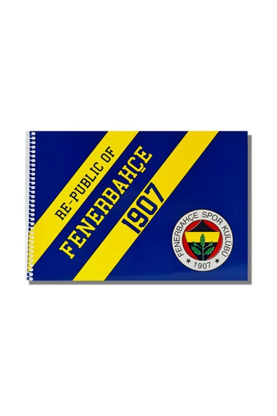 Fenerbahçe 17x24 15 Yaprak Karton Kapak Spiralli Resim Defteri 3 Adet - 2