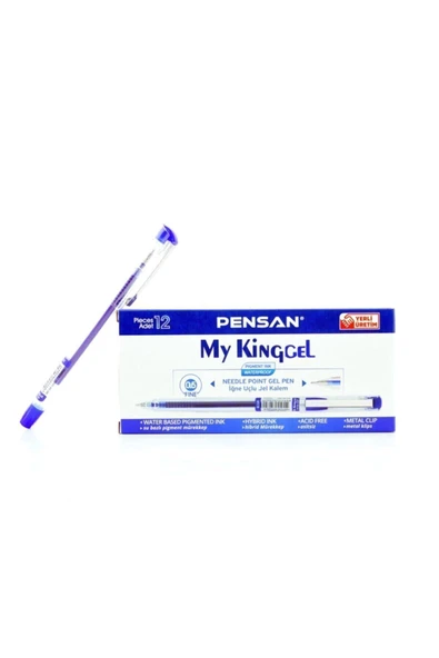 Pensan Jel Kalem- My-kıng 0,5 Mm Mavı Metal Klp - 12 Adet ürün görseli 1