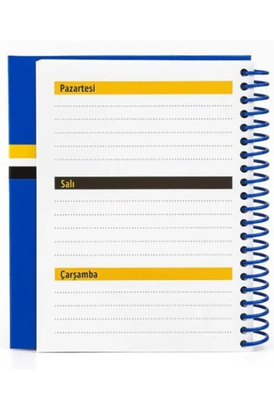 Fenerbahçe Lisanslı Spiralli Planlayıcı Bloknot Ayraçlı Karton Kapak ve 6'Lı Kırtasiye Seti+Sezgist - Resim 6