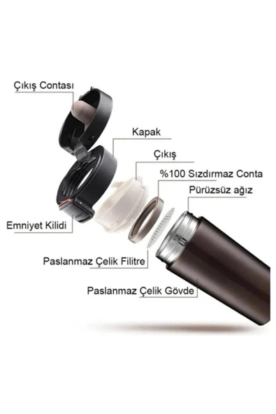 Galatasaray Lisanslı Çift Katlı Paslanmaz Çelik Termos Mug 8 Saat Sıcak Soğuk Hediye Kutulu 400ml - 5