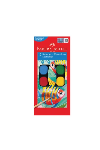 Faber Castell Suluboya 12 Renk Büyük Boy