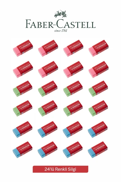Faber Castell 24 lü Renkli Silgi - 2