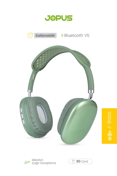Jopus Mikrofonlu Ses Seviyesi,Arama,Şarkı Değiştirme Kontrol  Düğmeli Bluetooth Kablosuz Kulaklık Acustica - Resim 12
