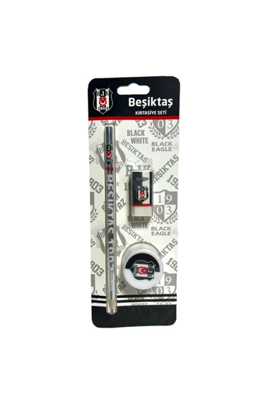 Beşiktaş TMN BEŞİKTAŞ KALEM KALEMTRAŞ SİLGİ 3'LÜ KIRTASİYE SETİ 474468