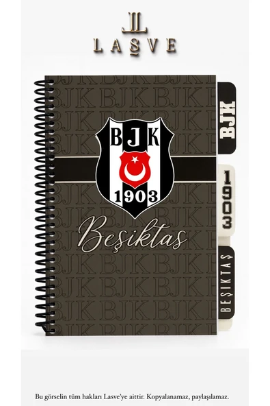 Beşiktaş LİSANSLI YENİ SEZON SPİRALLİ PLANLAYICI BLOKNOT AYRACLI KARTON KAPAK