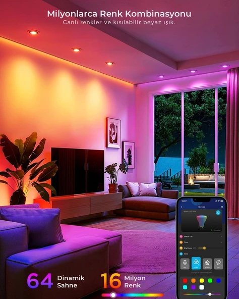 Govee RGBWW GU10 Akıllı Ampul 400 Lümen - 2'li Paket B600D3C1 - 6