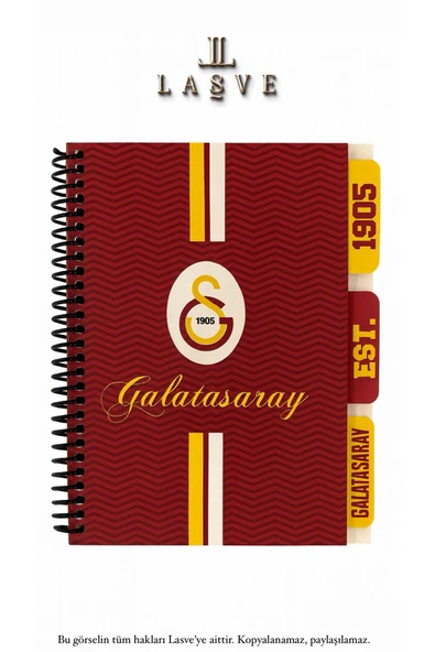 Galatasaray LİSANSLI YENİ SEZON SPİRALLİ PLANLAYICI BLOKNOT AYRACLI KARTON KAPAK
