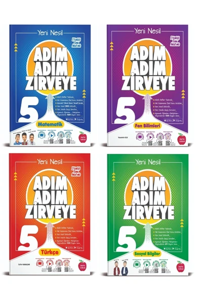 Newton Yayınları Newton 5. Sınıf Matematik+fen+türkçe+sosyal Adım Adım Zirveye Soru Bankası 4 Kitap ürün görseli 1