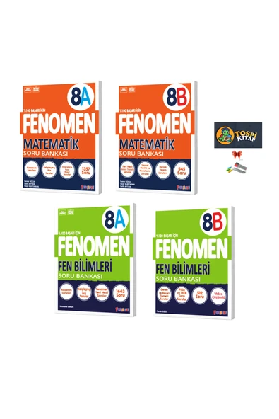 Fenomen Yayıncılık FENOMEN YAYINCILIK 8.SINIF A + B SERİSİ MATEMATİK + FEN BİLİMLERİ SORU BANKASI