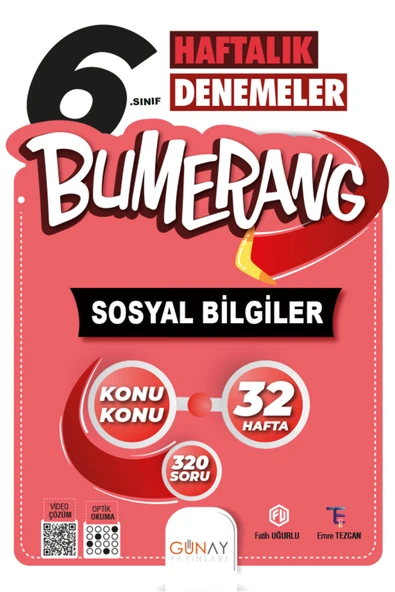 Günay Yayınları 2024 Güncel 6. Sınıf Sosyal Bilgiler Bumerang Zoom Soru Bankası Ve 32 Haftalık Deneme Seti - Resim 3