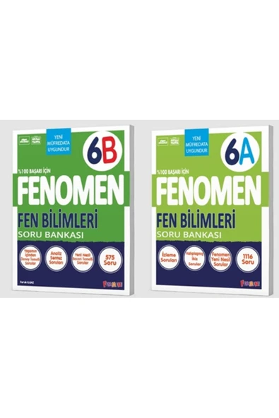 Fenomen Yayıncılık Fenomen Okul 2026 6. Sınıf Fen Bilimleri A + B Soru Bankası Seti 2 Kitap Güncel Müfredat ürün görseli 1