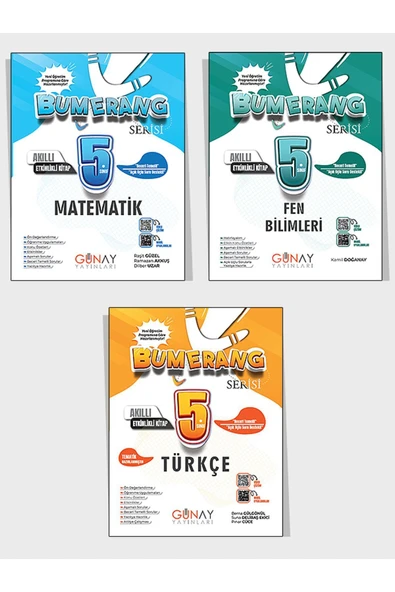 Günay Yayınları 2025 5. Sınıf Günay Yayınları Bumerang Serisi Konu Anlatımlı ve Etkinlikli Soru Bankası 3'lü Set ürün görseli 1