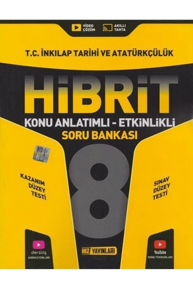 İndeks Akademi Yayıncılık 8. Sınıf T.C. İnkılap Tarihi ve Atatürkçülük HİBRİT Konu Anlatımlı Etkinlikli Soru Bankası Hız Yayın