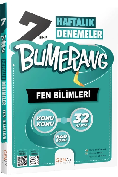 Günay Yayınları Günay 7. Sınıf Bumerang 32 Haftalık Fen Bilimleri Denemeleri ürün görseli 1