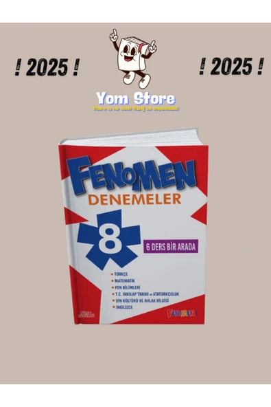 Fenomen Yayıncılık 8. Sınıf Tüm Dersler Branş Deneme (6 Branş) Soru Bankası 2025 ürün görseli 1