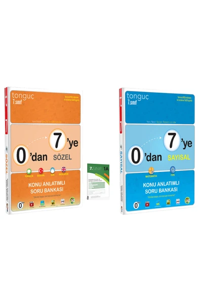 Tonguç Yayınları Tonguç 7. Sınıf 0'dan 7'ye Konu Anlatımlı Sayısal Ve Sözel Soru Bankası Seti (2 Kitap+1 Deneme)