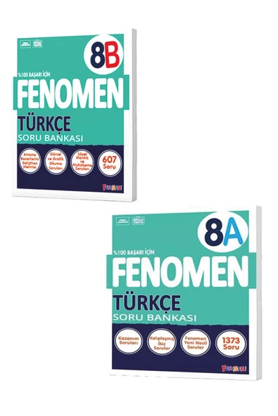 Fenomen Yayıncılık 8. Sınıf Fenomen Türkçe A B Tüm Dersler Soru Bankası Set