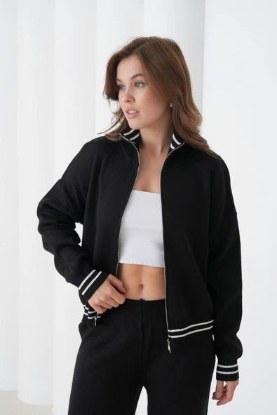 IŞŞIL 12343-Çizgi Kombin Spor Triko Eşofman Takım - 6