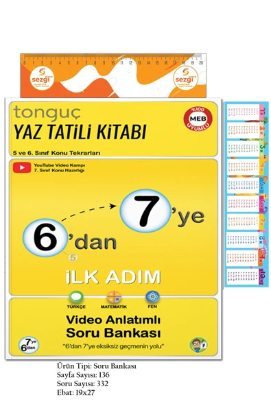 Tonguç Yayınları 6'dan 7'ye Yaz Tatili Kitabı Ilk Adım ürün görseli 1