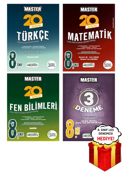 Okyanus Yayınları 8. Sınıf Lgs Master Türkçe Matematik Fen 20'li Deneme Ve 3 Deneme Seti ürün görseli 1