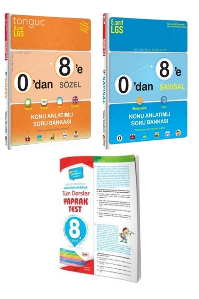 Tonguç Yayınları 0'dan 8'e Sayısal Ve Sözel Konu Anlatımlı Soru Bankası Seti ürün görseli 1