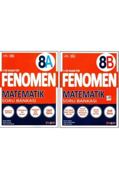 Fenomen Yayıncılık Fenomen 8. Sınıf Lgs Matematik Soru Bankası (A)+(B) Kitabı 2 Kitap